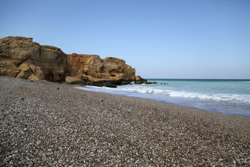 The Oman coast on the Arabian Sea near Ras Al Hadd