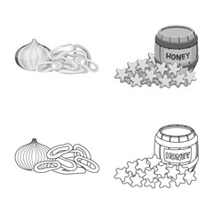 Vector illustration of taste and seasonin symbol. Set of taste and organic stock vector illustration.