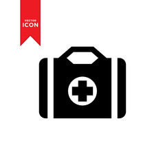First aid kit icon vector. Medical bag for health symbol. Simple design on white background.