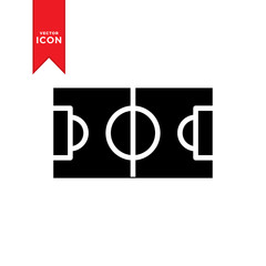 Soccer field icon vector. Football field icon. Flat design on white background.