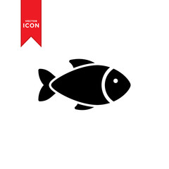 Fototapeta premium Wektor ryb. Prosty design na białym tle.