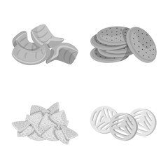 Vector illustration of product and menu sign. Collection of product and bar stock vector illustration.