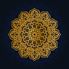 luxury decoration of mandala flowers with shiny gold color. yoga template. relax, islamic, arabesques, indian, turkey.