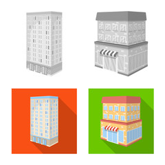 Isolated object of construction and building icon. Collection of construction and estate vector icon for stock.