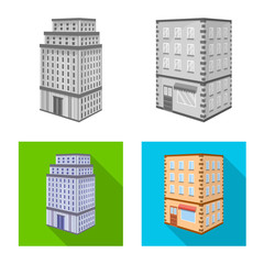 Isolated object of construction and building symbol. Set of construction and estate stock symbol for web.