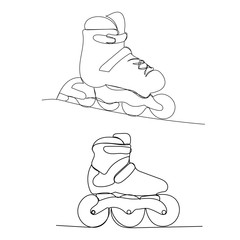 single line drawing of rollers