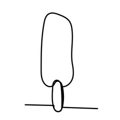  isolated, single line drawing, ice cream