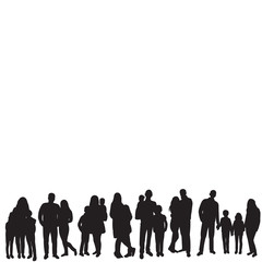  set of group of people, family, silhouette