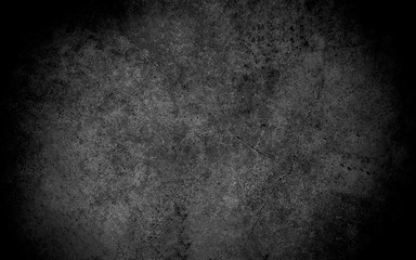Obraz premium Old wall texture cement dark black gray background abstract grey color design are light with white gradient background.