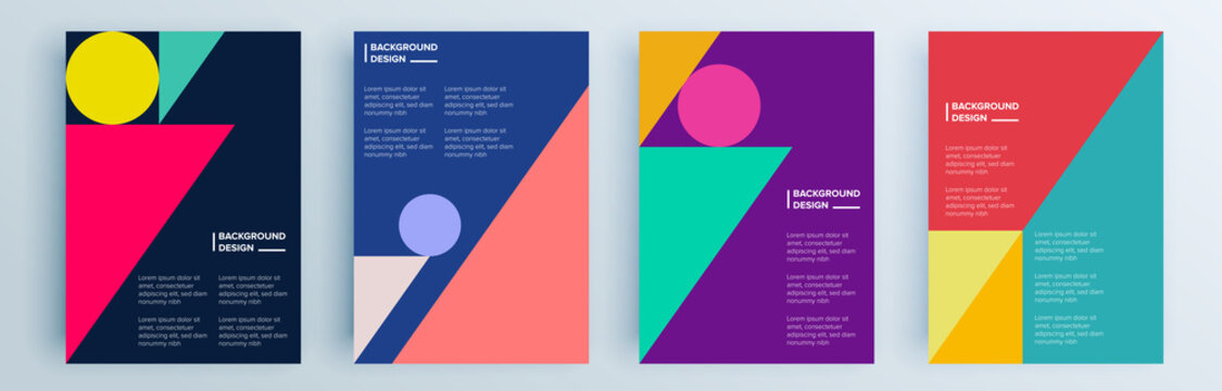 Modern abstract covers set, minimal covers design. Colorful geometric background, vector illustration.