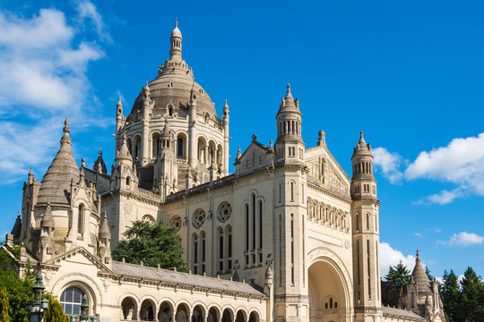  Lisieux, France. Basilica of Saint Therese, the second largest pilgrimage site in France, after Lourdes.