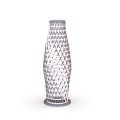 Decorative vase gray with a white stripe on a white background.