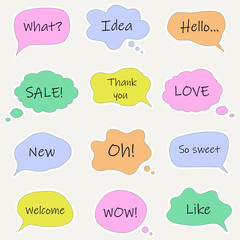 Bubble talk phrases. 