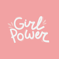 Girl Power - hand drawn vector lettering. Feminism slogan. Vector illustration with woman motivational quote. Vector inspirational typography for posters, prints, cards, banners