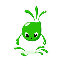 Cute cartoon character stain of paint.