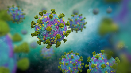 Obraz na płótnie Canvas Covid-19, coronavirus that causes respiratory infections, Sars-CoV-2 virus 