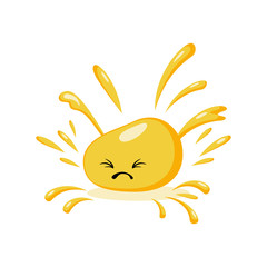 Cute cartoon character stain of paint.