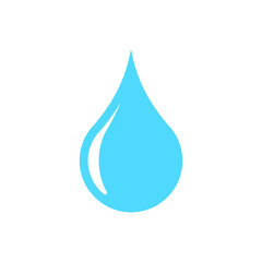 Water and rain drop icon. Simple shape raindrop symbol. Leak sign. Aqua logo. Isolated on white background. Vector illustration image.
