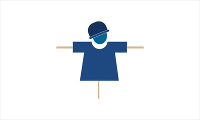 Scarecrow icon for farm and crop protection