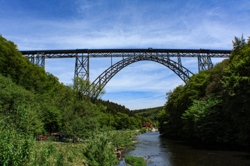 Old railway bridge over a river