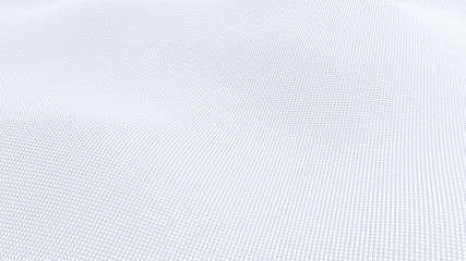 Abstract White Cubic Waving Surface Futuristic Background