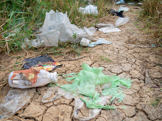 The garbage that was dumped in the roadside park, Plastic waste