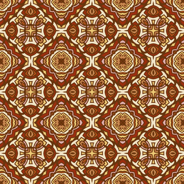 Creative color abstract geometric pattern in gold, vector seamless, can be used for printing onto fabric, interior, design, textile, pillows.