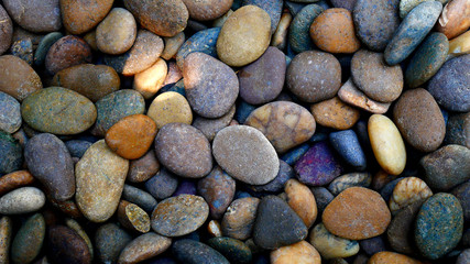 pebbles on the beach. color stone background