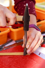Workflow making a leather bracelet