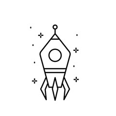 Spaceship icon. Simple line, outline vector of rocket icons for ui and ux, website or mobile application