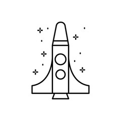 Spaceship icon. Simple line, outline vector of rocket icons for ui and ux, website or mobile application