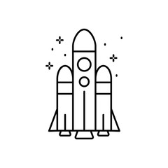 Spaceship icon. Simple line, outline vector of rocket icons for ui and ux, website or mobile application