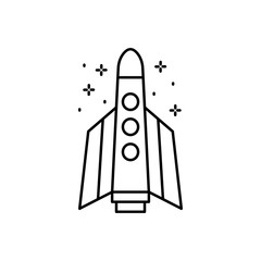 Spaceship icon. Simple line, outline vector of rocket icons for ui and ux, website or mobile application