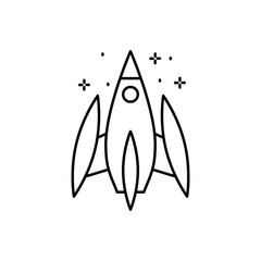 Spaceship icon. Simple line, outline vector of rocket icons for ui and ux, website or mobile application