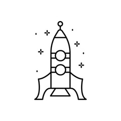 Spaceship icon. Simple line, outline vector of rocket icons for ui and ux, website or mobile application