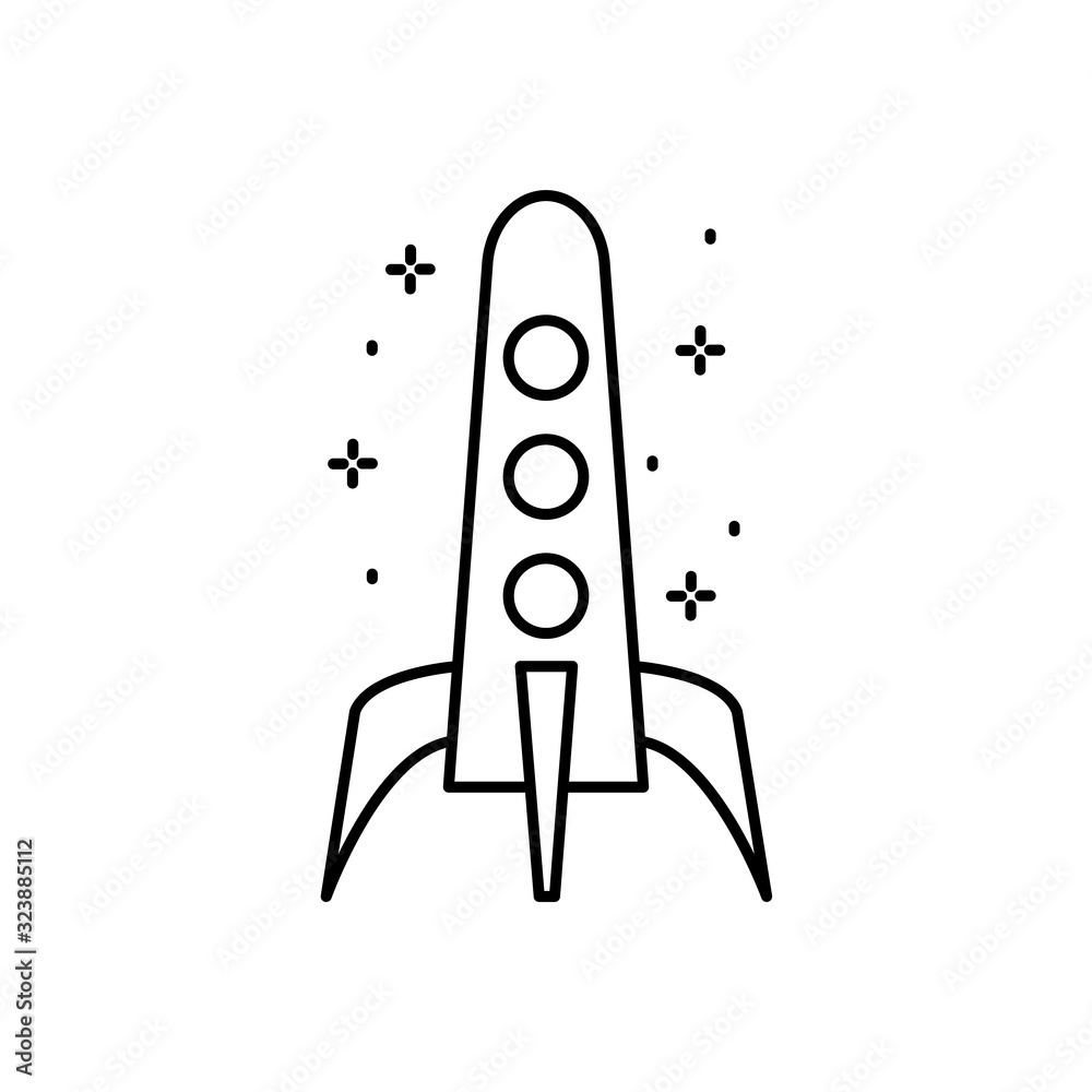 Aufkleber spaceship icon. simple line, outline vector of rocket icons for ui and ux, website or mobile applica