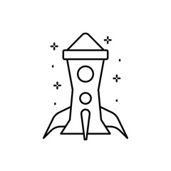 Spaceship icon. Simple line, outline vector of rocket icons for ui and ux, website or mobile application