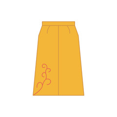 Skirt garment yellow icon. Simple outline colored vector of woman clothes icons for ui and ux, website or mobile application