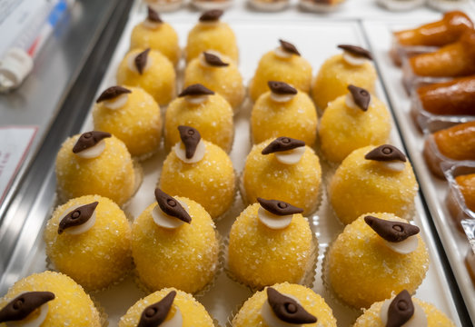 Polenta e Osei - sweet specialty of Bergamo&rsquo;s cuisine. Lombardy, Italy
