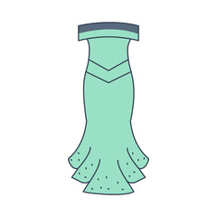 Dress elegant turquoise icon. Simple outline colored vector of woman clothes icons for ui and ux, website or mobile application