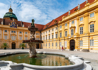 Fototapeta premium Fragmental view on Melk abbey in Lower Austria
