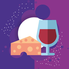 Obraz premium wine cup drink with cheese portion