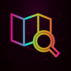 magnifier on the map nolan style icon. Simple thin line, outline vector of navigation icons for ui and ux, website or mobile application