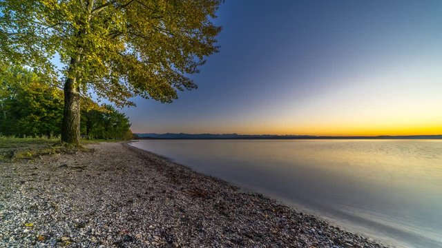 Sunset over lake starnberg bavaria germany time lapse, bavaria landscapes.