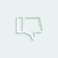 paper thumbs down - vector icon 