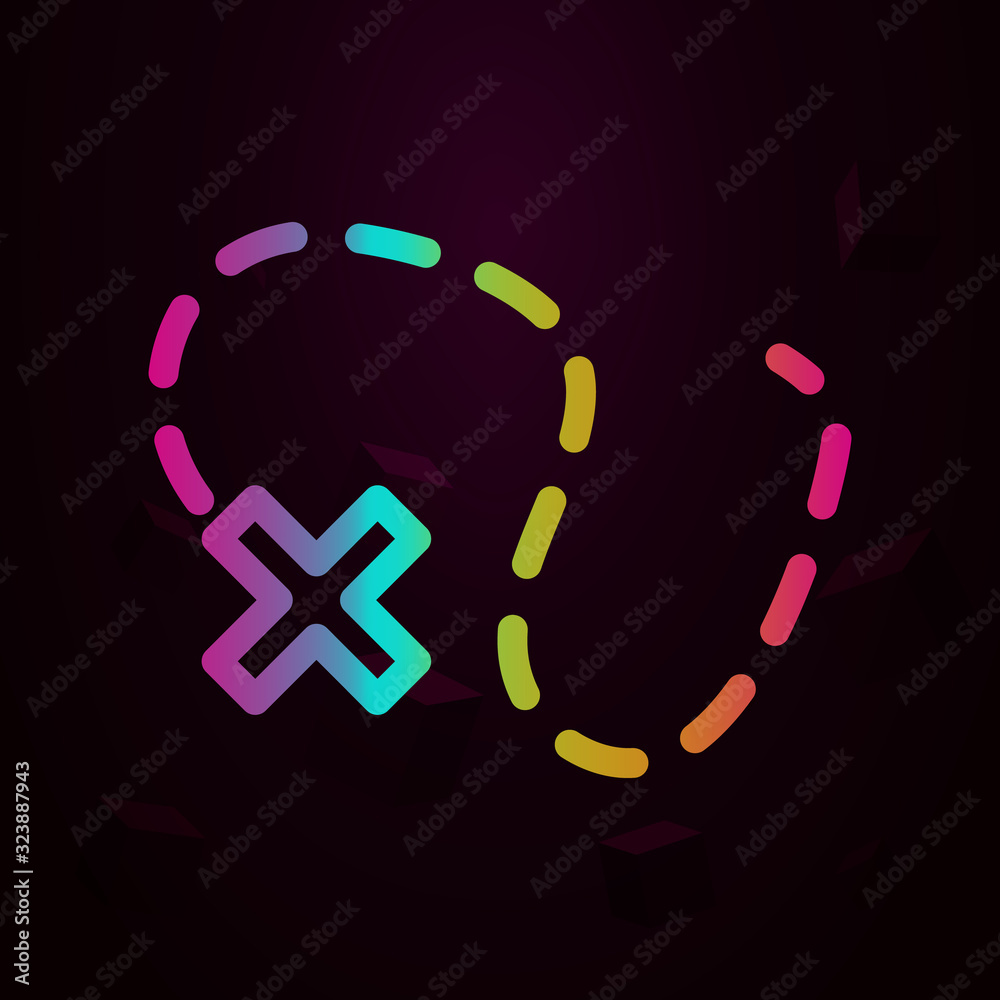 Poster dotted line nolan style icon. simple thin line, outline vector of navigation icons for ui and ux, we