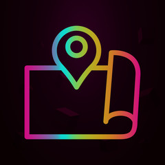 expanded map with pin nolan style icon. Simple thin line, outline vector of navigation icons for ui and ux, website or mobile application