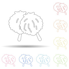 Fan pompoms of fans in multi color style icon. Simple thin line, outline vector of russian fan atributs icons for ui and ux, website or mobile application