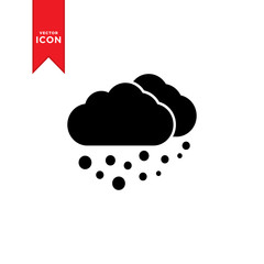 Hail cloud icon vector. Simple design on white background.