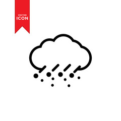 Hail cloud icon vector. Simple design on white background.